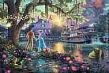 Thomas Kinkade The Princess and the Frog painting